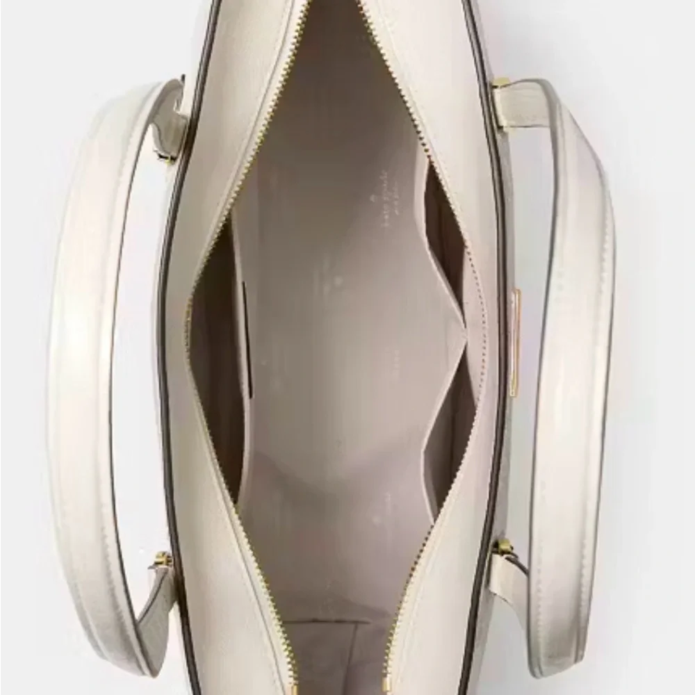 Kate‎ Spade Bridget Crinkle Patent Large Ivory White Tote Bag KM674 NWT $399